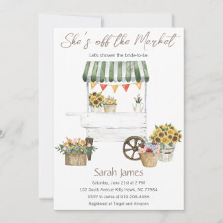 Ze is van de markt Floral Vrijgezellenfeest Invite Kaart