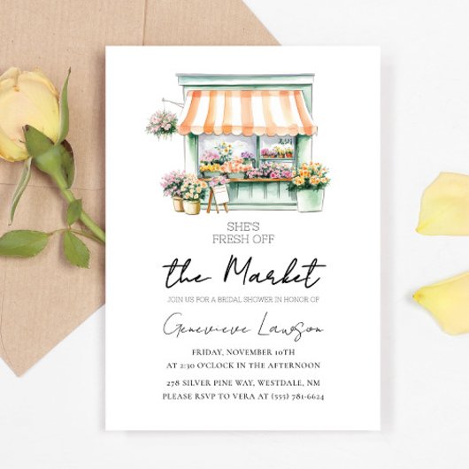 Ze is van de markt Flower Shop Vrijgezellenfeest Kaart