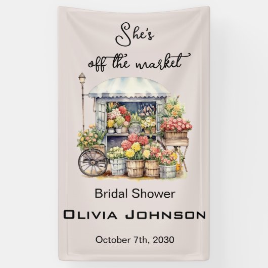 Ze is van de markt Franse stijl Vrijgezellenfeest Spandoek (Verticaal)