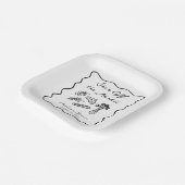 Ze is van de markt gedurfd en grillige hand getrok papieren bordje (Gebogen)