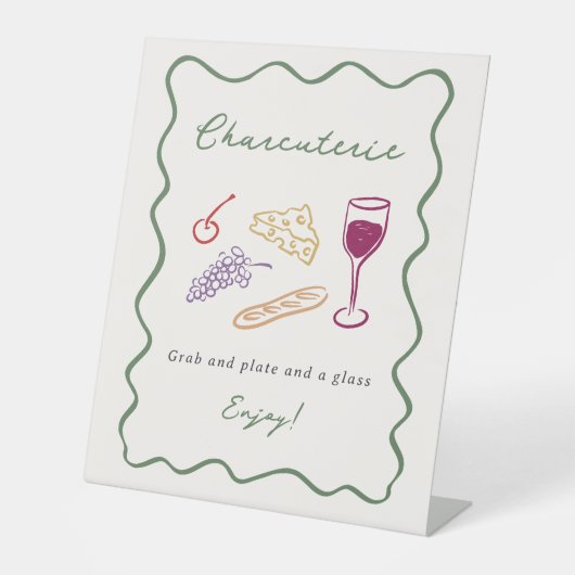 Ze is van de markt gedurfd en grillige hand getrok reclamebord met voetstuk (Voorkant)