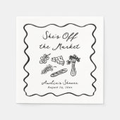 Ze is van de markt gedurfd en grillige hand getrok servet (Voorkant)