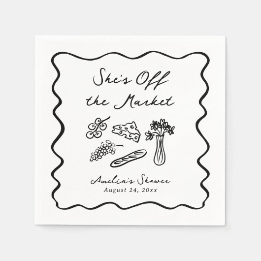 Ze is van de markt gedurfd en grillige hand getrok servet (Voorkant)