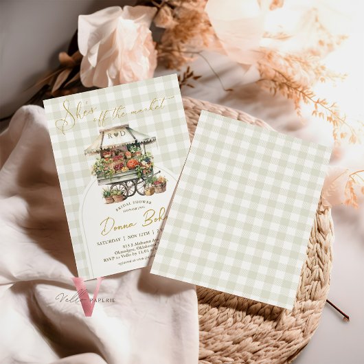 Ze is van de markt Gingham Vrijgezellenfeest Uitno Kaart