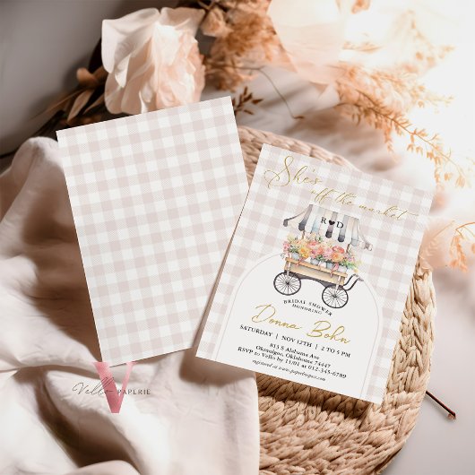 Ze is van de markt Gingham Vrijgezellenfeest Uitno Kaart