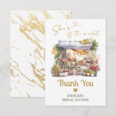 Ze is van de markt Gouden platte bedankkaart (Voorkant / Achterkant)