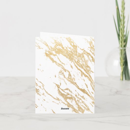 Ze is van de markt Gouden Vouwkaart voor dankbetui Bedankkaart (Achterkant)