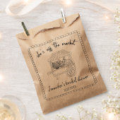 "Ze is van de markt" Hand getrokken Vrijgezellenfe Bedankzakje (Geknipt)