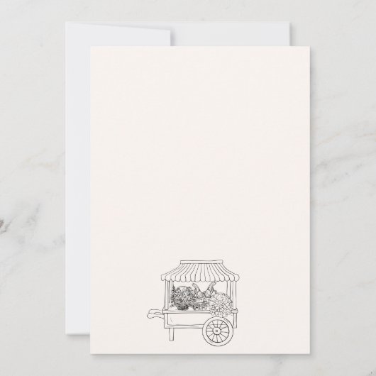 "Ze is van de markt" Hand getrokken Vrijgezellenfe Kaart (Achterkant)