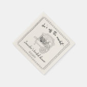 "Ze is van de markt" Hand getrokken Vrijgezellenfe Servet (Hoek)