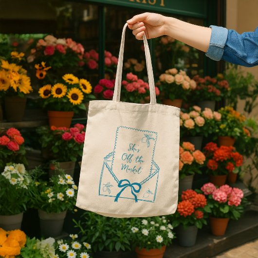 Ze is van de markt Handgetekende Italiaanse citroe Tote Bag