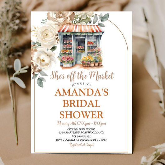 Ze is van de markt Herfst Flowers Vrijgezellenfees Kaart