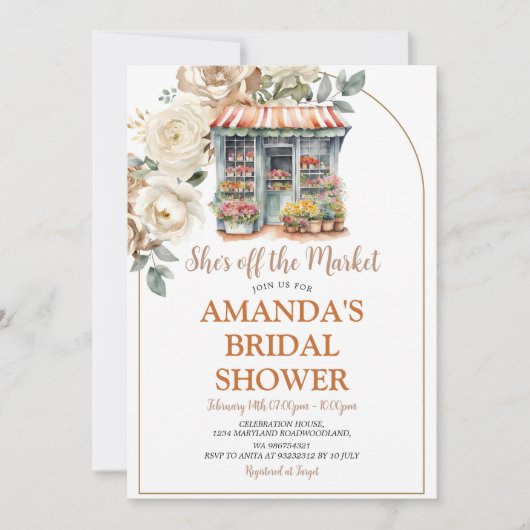 Ze is van de markt Herfst Flowers Vrijgezellenfees Kaart (Voorkant)