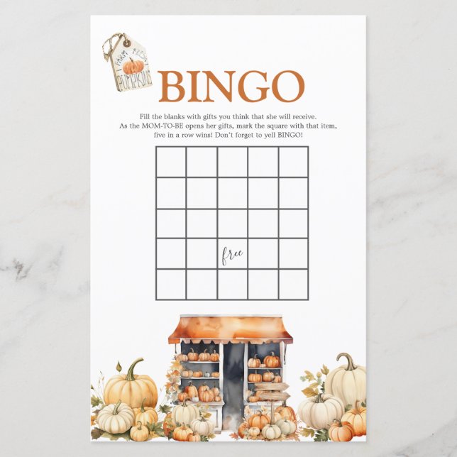 Ze is van de markt Herfst Pompoen Bingo Spellen (Voorkant)