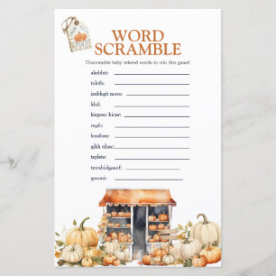 Ze is van de markt Herfst pompoen woord scramble