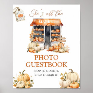 Ze is van de markt Houten herfstpompoen foto guest Poster