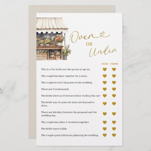 Ze is van de markt over of onder games Kaart (Voorkant / Achterkant)