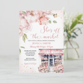 Ze is van de markt Pink Flowers Vrijgezellenfeest Kaart (Staand voorkant)