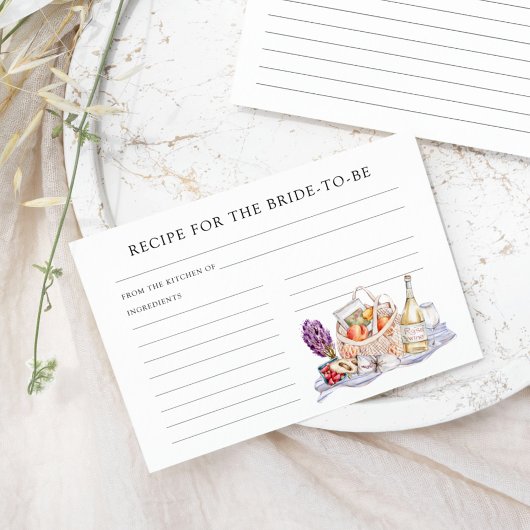 Ze is van de markt recept voor de bruid informatiekaartje
