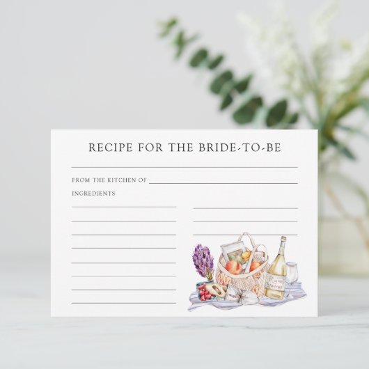 Ze is van de markt recept voor de bruid informatiekaartje (Staand voorkant)