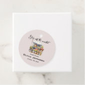 Ze is van de markt Roze Bloemige Bruiloft Feest Bedankjes Labels (In situ)