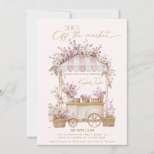 Ze is van de markt roze Vrijgezellenfeest Kaart (Voorkant)