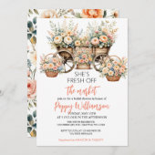 Ze is van de markt Shop Bruids Douche uitnodiging (Voorkant / Achterkant)