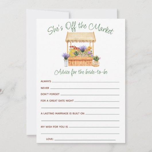 Ze is van de markt Vrijgezellenfeest advies Kaarte Kaart (Voorkant)