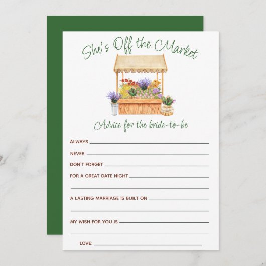 Ze is van de markt Vrijgezellenfeest advies Kaarte Kaart (Voorkant / Achterkant)