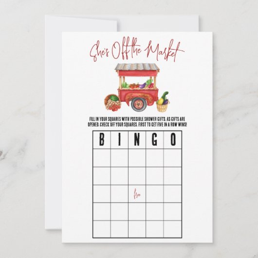 Ze is van de markt Vrijgezellenfeest BINGO Game Kaart (Voorkant)