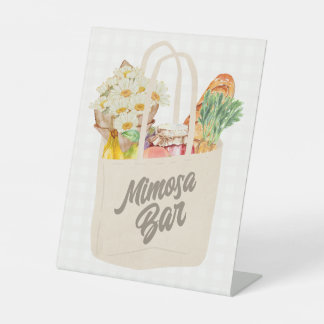 Ze is van de markt Vrijgezellenfeest Mimosa Bar Reclamebord Met Voetstuk