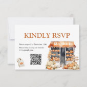 Ze is van de markt Vrijgezellenfeest QR Rsvp kaart (Voorkant)