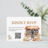 Ze is van de markt Vrijgezellenfeest QR Rsvp kaart (Staand voorkant)