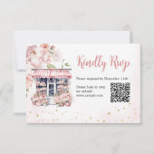 Ze is van de markt Vrijgezellenfeest QR Rsvp kaart (Voorkant)