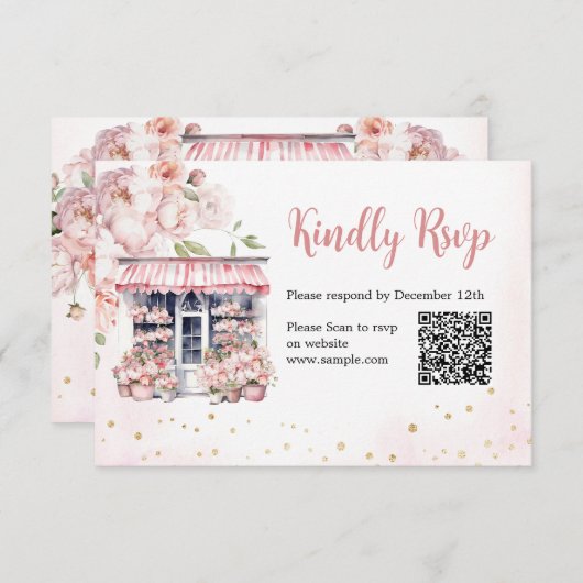 Ze is van de markt Vrijgezellenfeest QR Rsvp kaart (Voorkant / Achterkant)