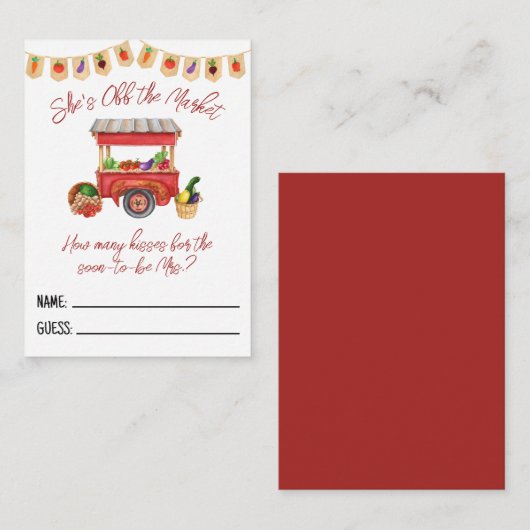 Ze is van de markt Vrijgezellenfeest raden spel Notitiekaartje (Voorkant / Achterkant)