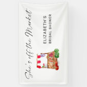 Ze is van de markt Vrijgezellenfeest welkomstscrip Spandoek (Verticaal)