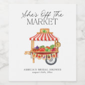 Ze is van de markt wijn etiket (Enkel label)