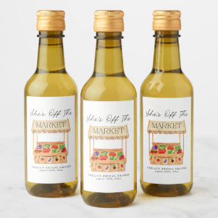 Ze is van de markt wijn etiket