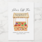 Ze is van de markt wijn etiket (Enkel label)