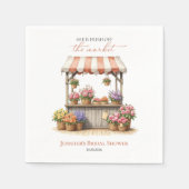 Ze is van de marktbloem | Vrijgezellenfeest Servet (Voorkant)