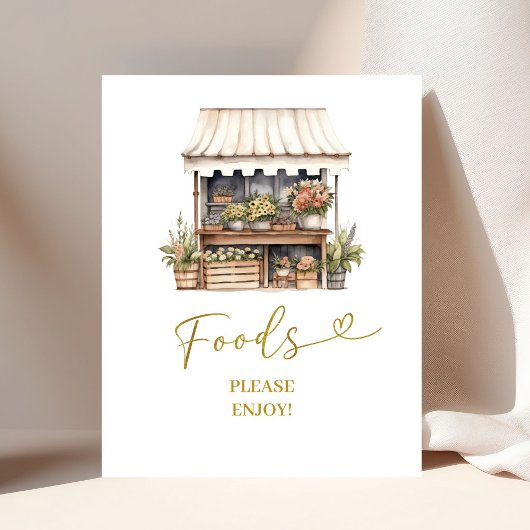 Ze is van het bord van het marktvoedselfeest poster