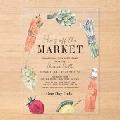 Ze is van het Vrijgezellenfeest van de boerenmarkt Acryl Uitnodigingen (Voorkant)