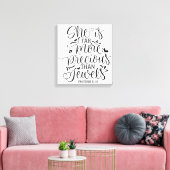 Ze is veel waardevoller dan Juwelen Canvas Afdruk (Insitu (Woonkamer))