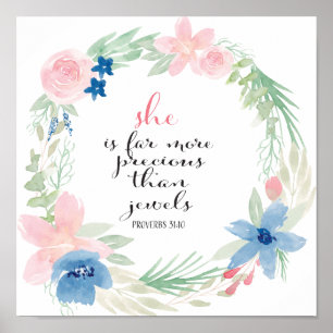 Ze is veel waardevoller dan juwelen - Proverbs 31 Poster