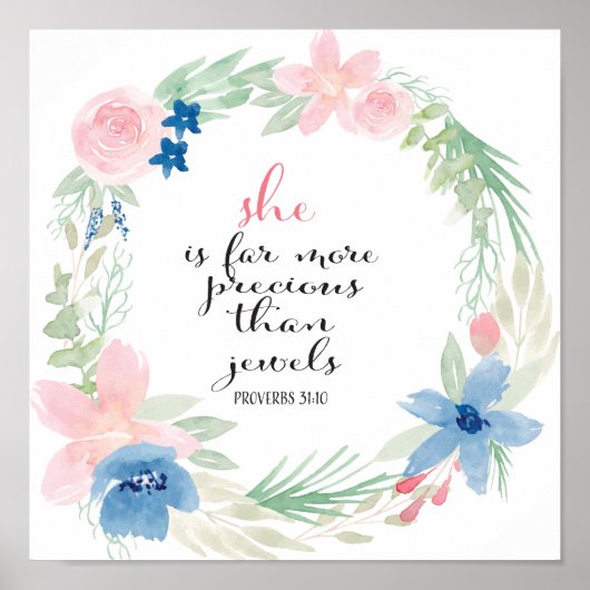 Ze is veel waardevoller dan juwelen - Proverbs 31 Poster (Voorkant)