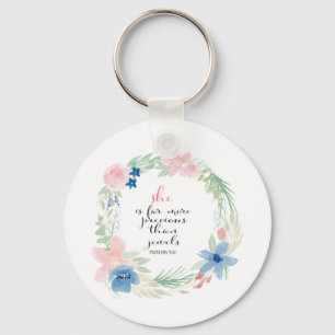 Ze is veel waardevoller dan juwelen - Proverbs 31 Sleutelhanger