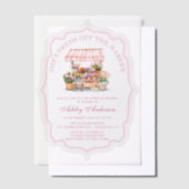 Ze is vers van de bloemenmarkt vellum uitnodigingen (Offset)