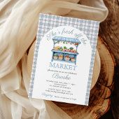 Ze is vers van de markt, blauw Vrijgezellenfeest Kaart