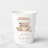 Ze is vers van de markt bloem bruiloftsshower papieren bekers (Achterkant)